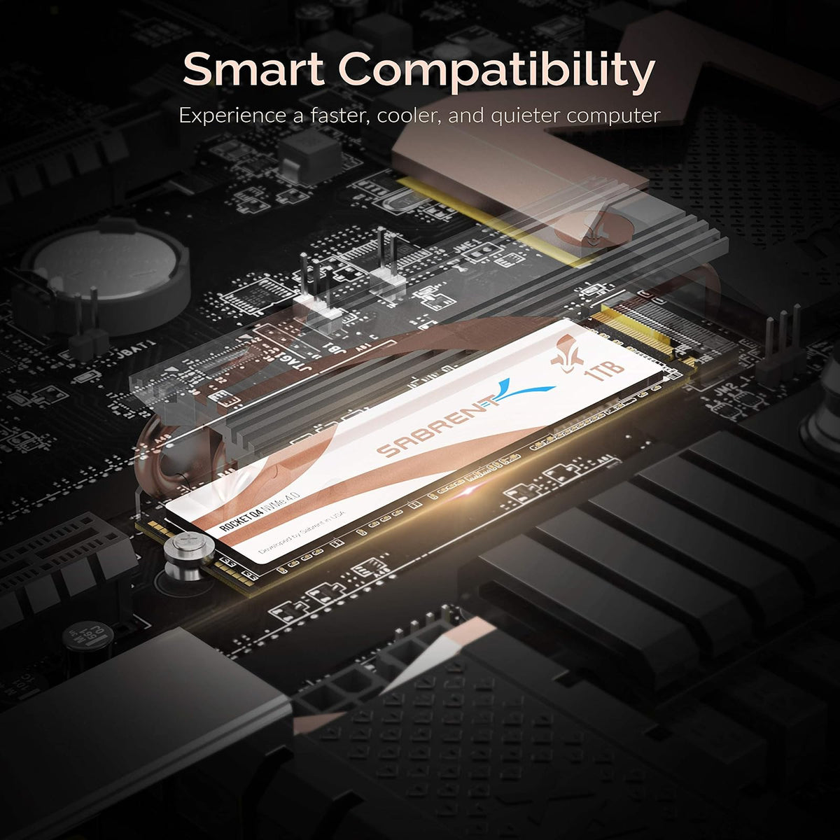 SABRENT 1TB Rocket Q4 NVMe PCIe 4.0 M.2 2280 SSD Interno de máximo Rendimiento con disipador de Calor | R/W 4700/1800 MB/s (SB-RKTQ4-HTSS-1TB)