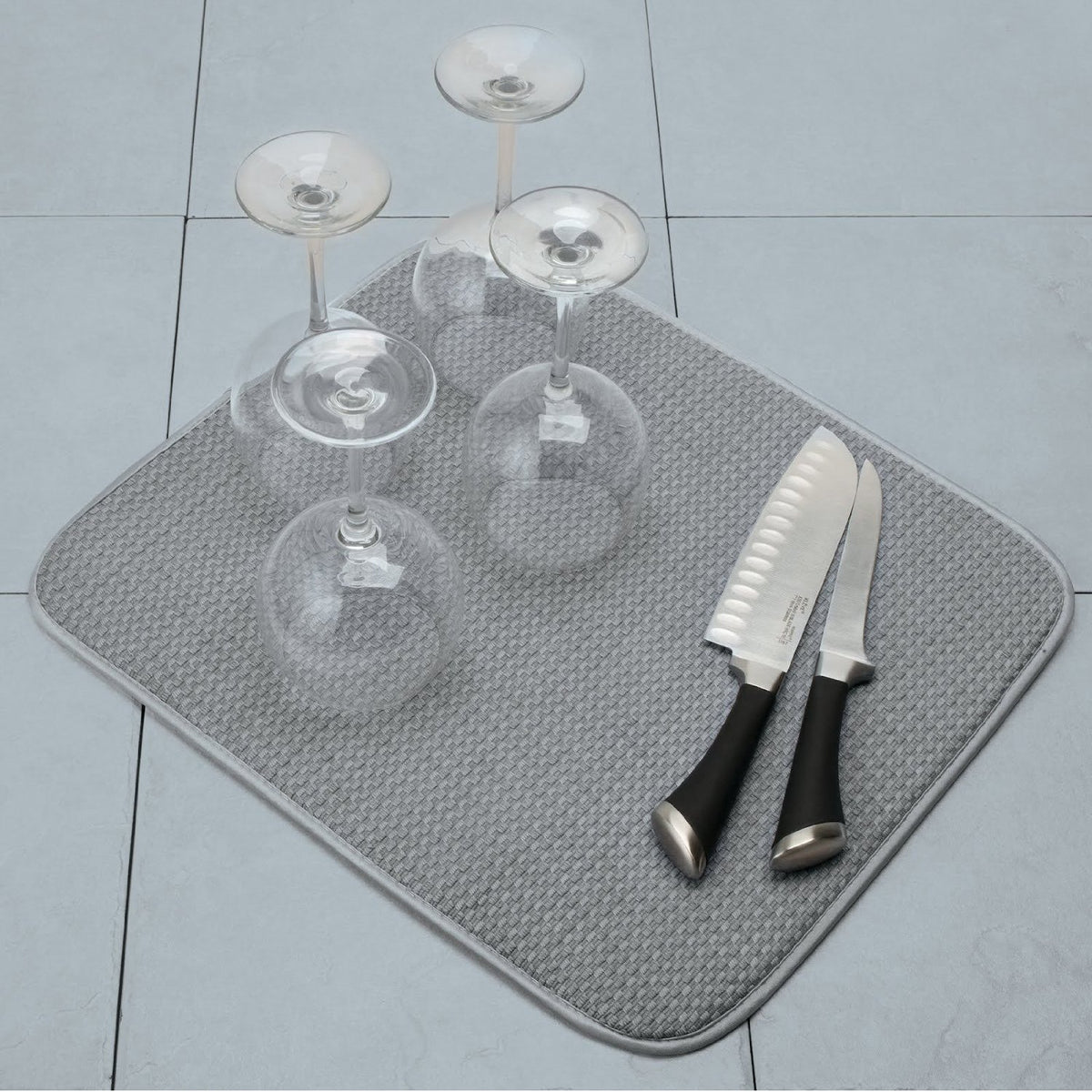 Norpro 359G Microfiber Dish Drying Mat, Gray, 18x16