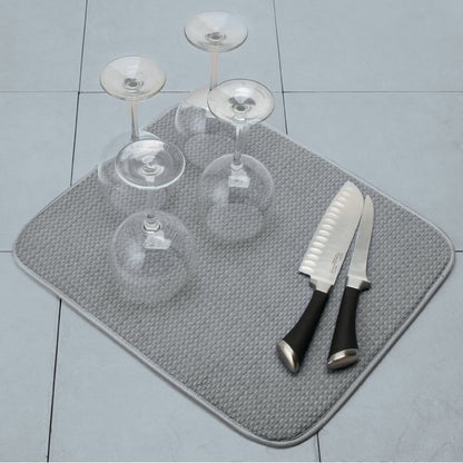 Norpro 359G Microfiber Dish Drying Mat, Gray, 18x16