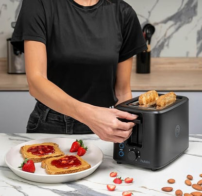 Hukën x MasterChef | Tostador de Pan | Ranura Extra Grande | Para 2 rebanadas | 7 niveles de tostado | 750 W de Potencia| Función Recalentar y Descongelar |