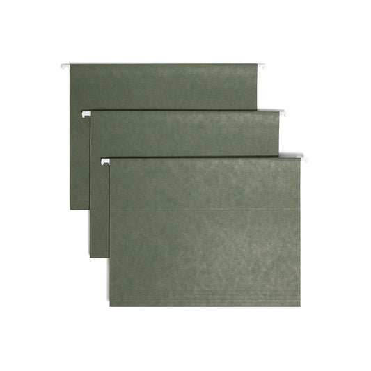 Smead 64055 - Carpeta para colgar archivos, pestaña ajustable de corte 1/5, tamaño carta, verde estándar, carpetas colgantes para archivadores, carpeta organizadora de archivos, 25 por caja