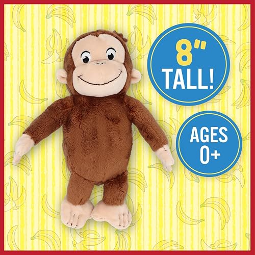 Juguetes de Peluche para niños preferidos por el Curioso Overol George, Juguetes de Peluche Suaves y Lindos Regalos para bebés y niños pequeños y niñas, 8 Pulgadas