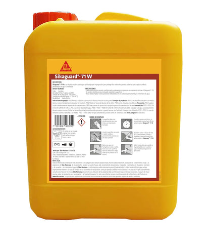 Sika - Repelente de Agua - Sikaguard 71W - Tratamiento Antimusgo para Fachadas - Líquido - Listo para Usar - Transparente - Bote 5 L