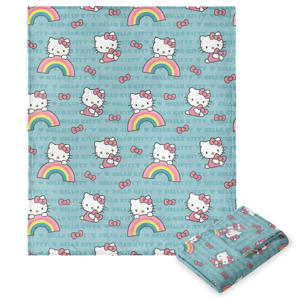 Northwest Hello Kitty Manta de Seda al Tacto, 46 x 60 Pulgadas - 50" x 70" - Bow So Sweet