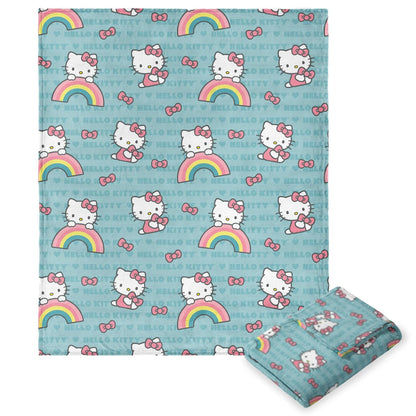 Northwest Hello Kitty Manta de Seda al Tacto, 46 x 60 Pulgadas - 50" x 70" - Bow So Sweet