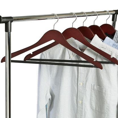 Honey-Can-Do HNG-01335 Wood Hangers with Non-slip Grooved Bar, 24-Pack, Cherry