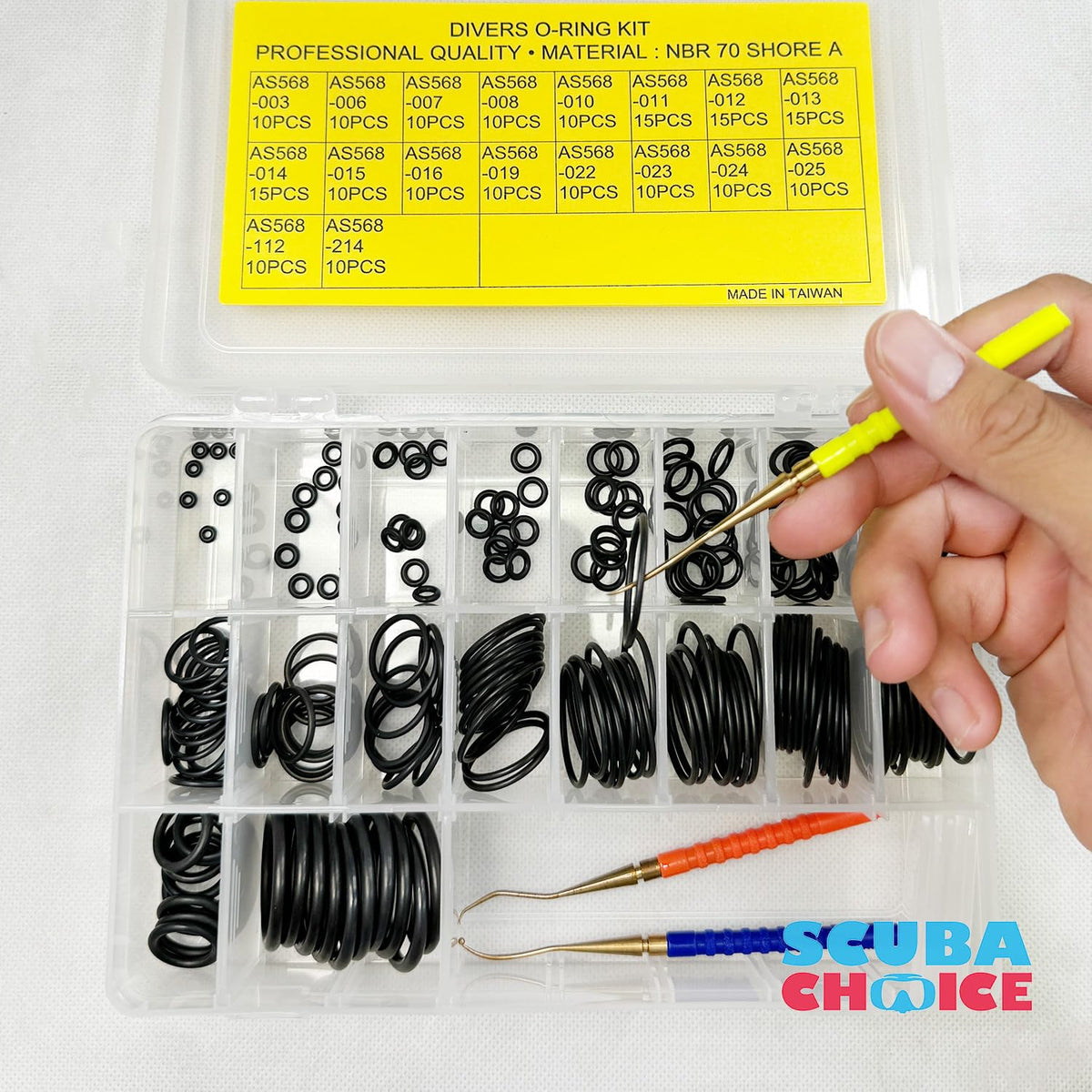 Scuba Choice - Kit de Juntas tóricas para Buceo con púa de latón y Juntas tóricas (200 Unidades)