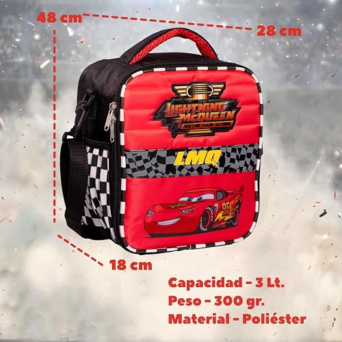 Ruz Lonchera Infantil y Preescolar | Cars | 100% Poliéster Capacidad 3 Litros | Bolso Térmico Escolar para Niños con Asa y Cierre de Cremallera | Recomendado desde 3 años