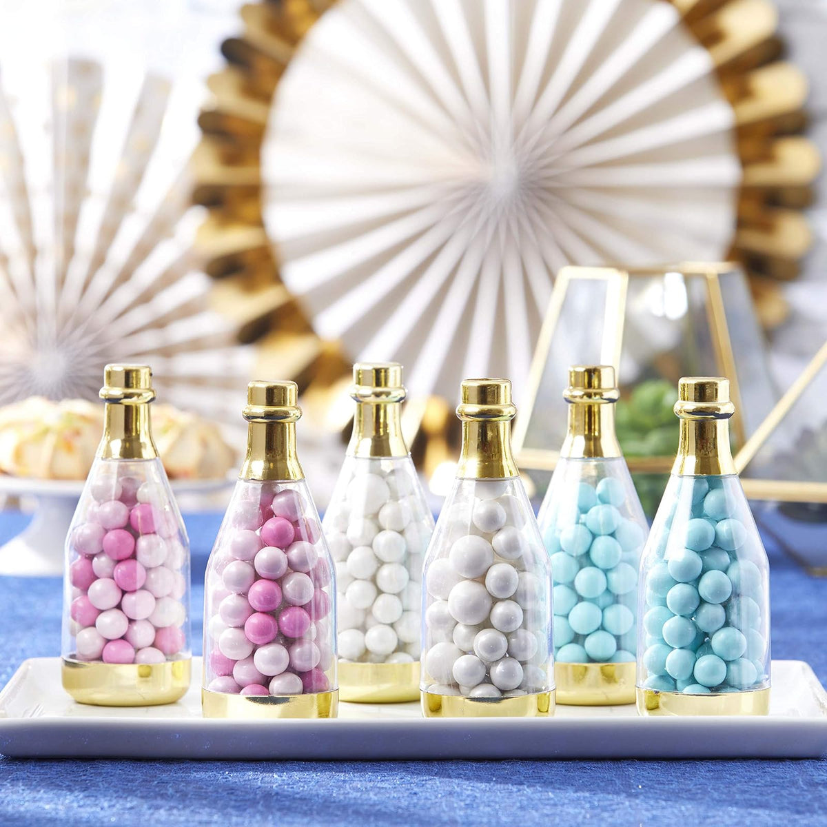 Kate Aspen 18187GD - Contenedor metálico para botella de champaña (juego de 12) para bricolaje, talla única, transparente, dorado