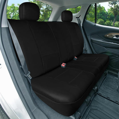 FH GROUP Universal Fit Full Set Deluxe Seat Cover - Leatherette (Black) (Airbag Compatible and Rear Split, Fit Most Car, Truck, SUV, or Van, FH-PU007115)