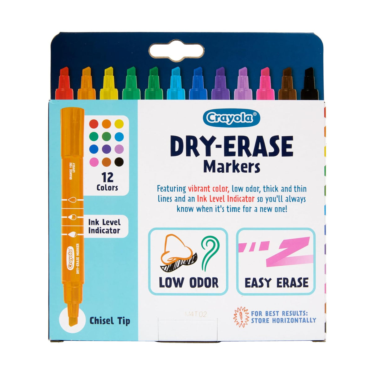 Crayola Take Note - Marcadores de borrado en seco para la escuela (12 quilates), marcadores de pizarrón blanca con punta de cincel, imprescindibles para el aula del profesor, esenciales para el