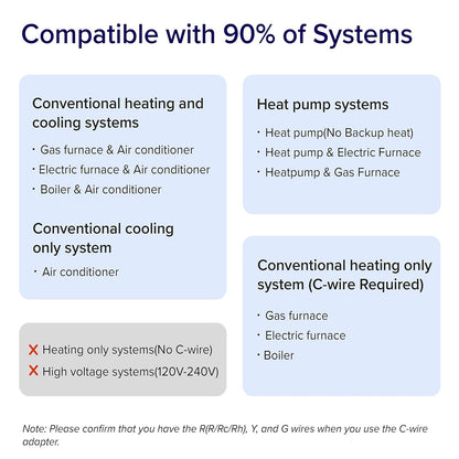 LEVOIT Termostato Inteligente para el hogar, termostato Digital programable WiFi, Funciona con Alexa y Sensor Inteligente, Ahorro de energía, Pantalla táctil Grande, Adaptador C-Wire Incluido
