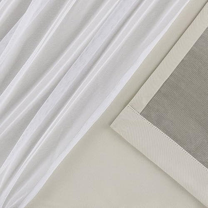 Exclusive Home Cortinas Catarina de Color Liso, con Capa Opaca y Transparente, par de Cortinas con Ojales en la Parte Superior, 52 x 108 cm., Arena, 52x108, 1