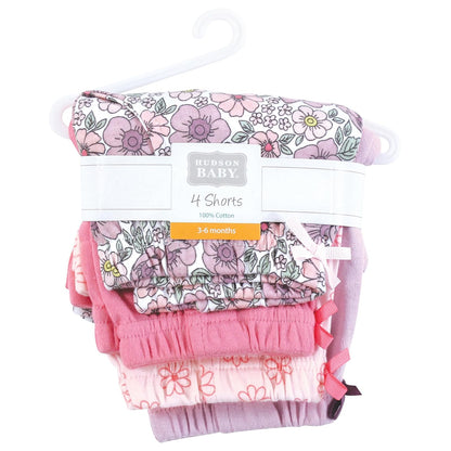 Hudson Baby - Pantalones Cortos Unisex para bebé, Paquete de 4
