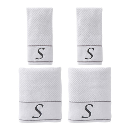 SKL Home by Saturday Knight Ltd.. - Juego de Toallas de baño y de Mano (4 Unidades), Color Blanco, S, Blanco, 1