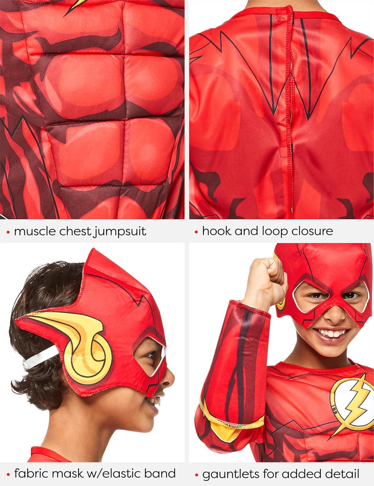 Rubie's Disfraz de superhéroes DC Flash Deluxe para niños, pequeño