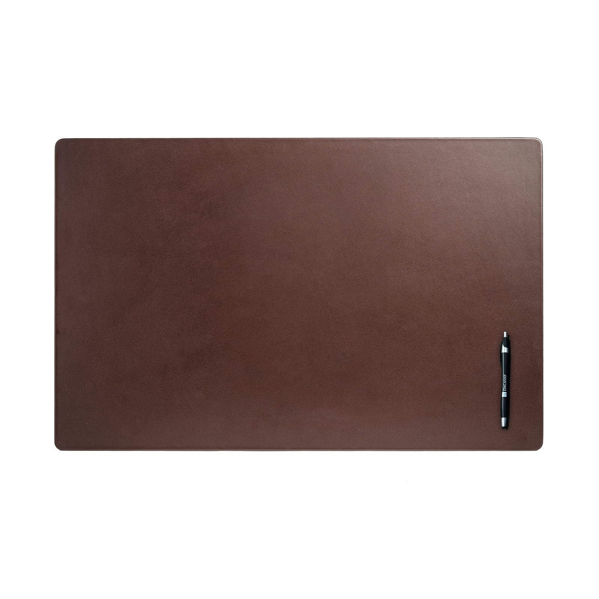 Dacasso P3418 Leather 30" x 19" Desk Mat Without Rails, Chocolate Brown