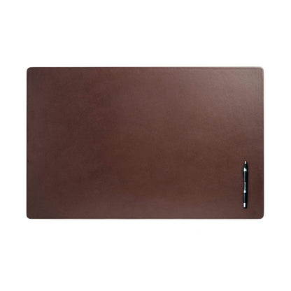 Dacasso P3418 Leather 30" x 19" Desk Mat Without Rails, Chocolate Brown
