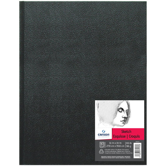 Canson Artist Series Sketchbook, Hardbound Journal, 11x14 inches, 184 Pages (65lb/96g) - Artist Paper for Adults and Students - Graphite, Charcoal, Pencil, Colored Pencil