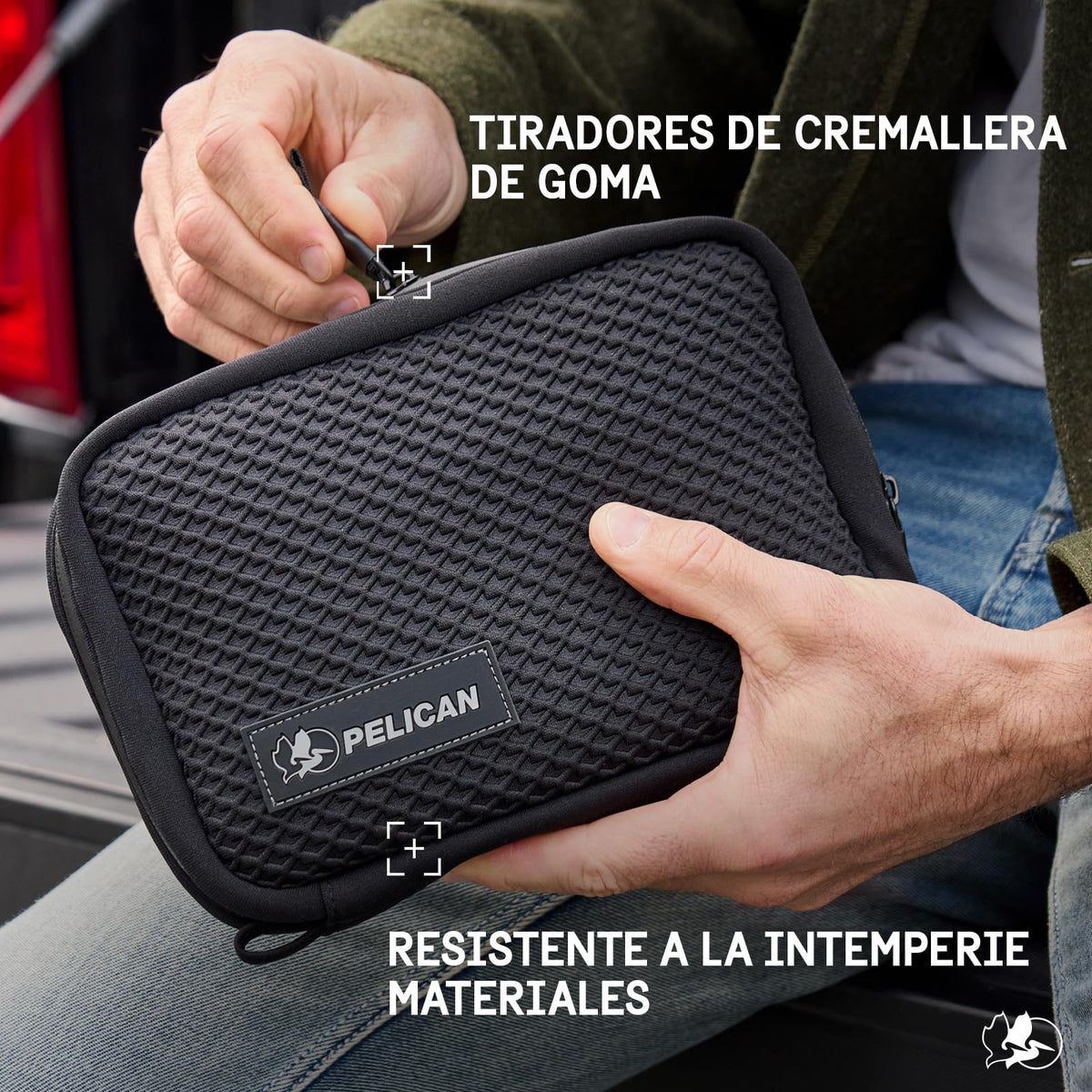 Pelican - Organizador electrónico de viaje, bolsa de tecnología portátil con múltiples bolsillos de malla de almacenamiento para cables, cargadores, batería, AirPods