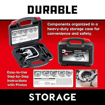 Powerbuilt 648619 - Extractor de rodamientos piloto, quitar rodamientos y bujes, reparación de automóviles extranjeros y domésticos, funda de almacenamiento - Plata