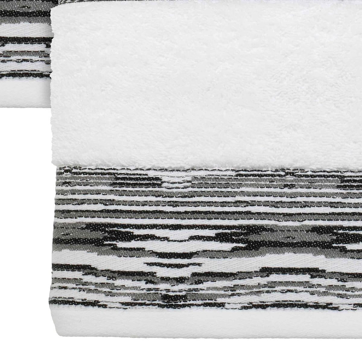 Nicole Miller - Toallas, Juego de 4 Toallas Suaves y absorbentes, Esenciales para recámara (colección Syndey, Blanco/Negro)
