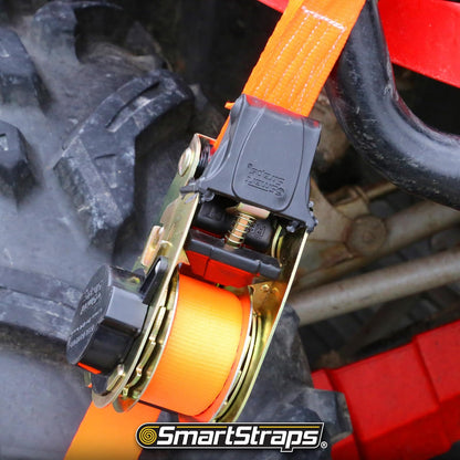 SMARTSTRAPS Correas de carraca retráctiles de 10 pies, Paquete de 2 – Resistencia a la Rotura de 3 Libras, Carga de Trabajo Segura de 1 Libra, Transporte de Motocicletas, Barcos y electrodomésticos