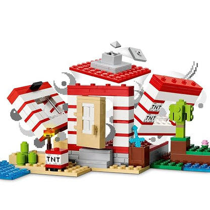 Lego Minecraft La Casa-Dinamita de la Jungla Juguete de Construcción Coleccionable, Decoración Creativa, Juego de Aventuras, Regalo para Niñas y Niños de 8 Años en Adelante 21275