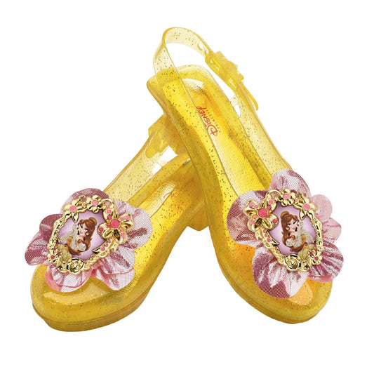 Disney Princess Beauty and the Beast Belle Sparkle - Zapatos oficiales de Disney, grado 4+, se adapta hasta la talla 6