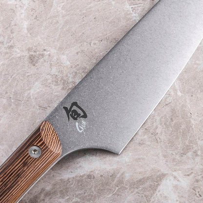 Shun SWT0706 Kanso - Cuchillo de chef (20.32 cm) | Cuchillo de cocina japonés hecho a mano, hoja de acero inoxidable AUS10A, mango Tagayasan