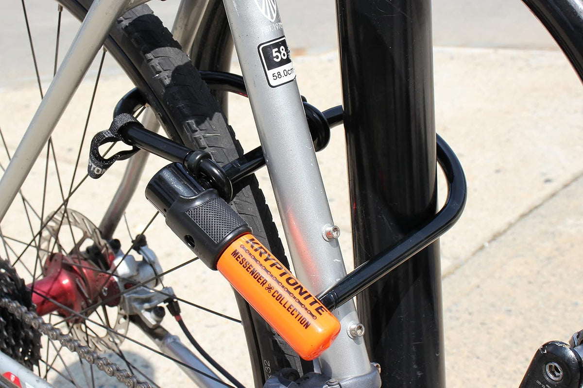 Kryptonite - Mini bloqueo en U para bicicleta con extensor de rueda, bloqueo antirrobo de bicicleta resistente, grillete de acero de 11 mm con llaves, cerradura de alta seguridad para bicicleta eléctrica, , scooters