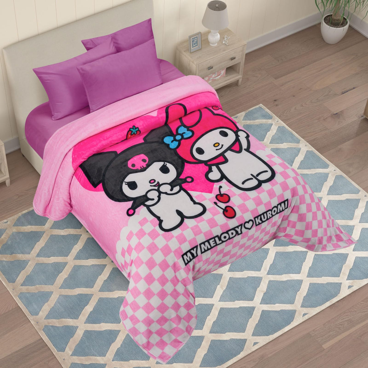 Cobertor Serenity Matrimonial Kuromi y My Melody