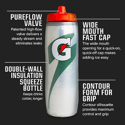 Gatorade Botella aislante para apretar, azul, 30 onzas
