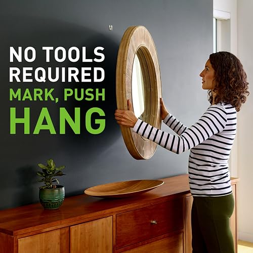 3M CLAW 25 libras. Colgador de fotos con marcadores de puntos, solución pesada para colgar para decoración de habitación y oficina, incluyendo espejos o arte grande, paquete de 4