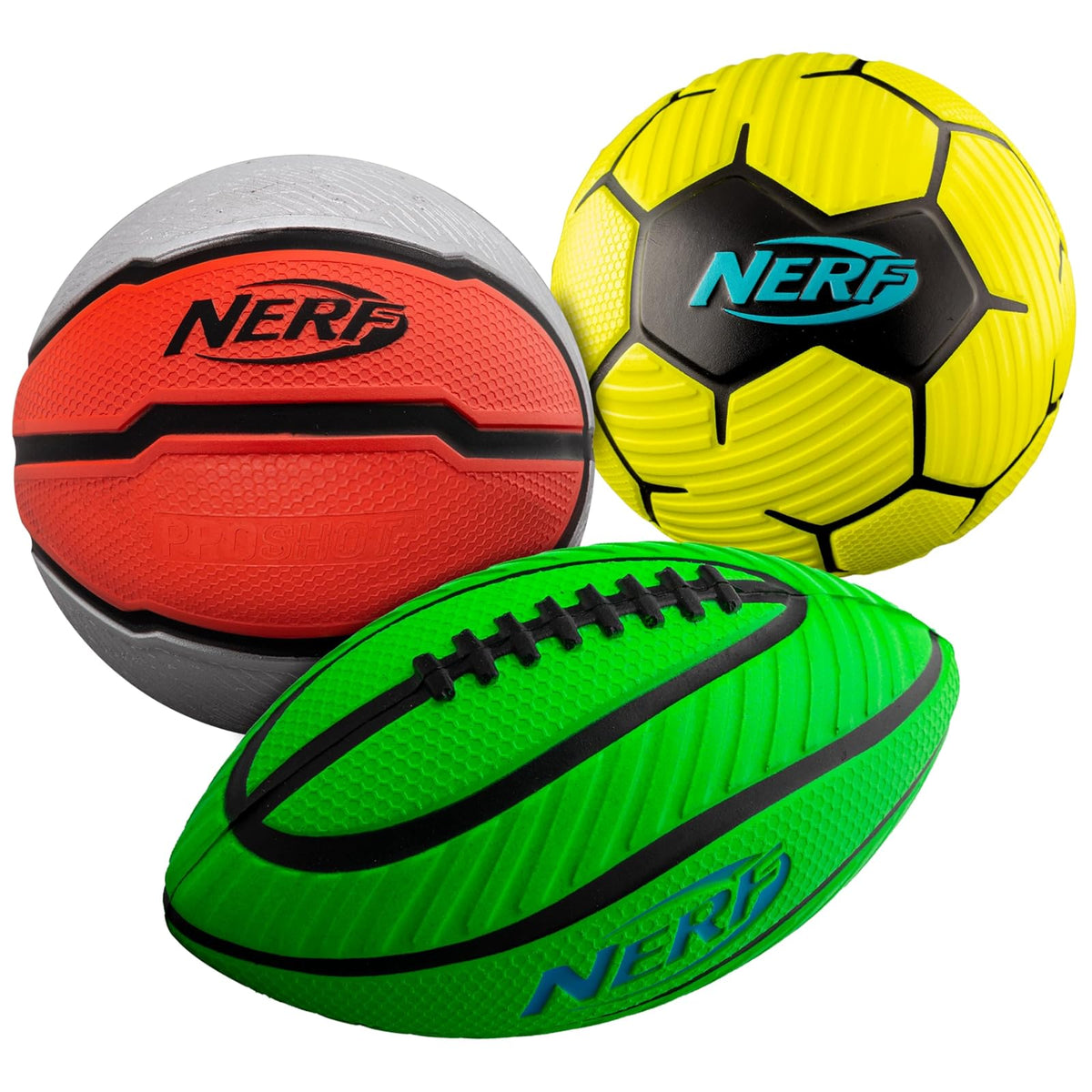 Franklin Sports NERF Set de 3 Mini Pelotas Deportivas de Espuma - Multicolor