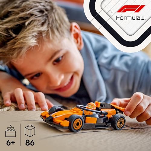 LEGO® City Piloto de F1® con Auto McLaren Juguete de construcción de minivehículo, Juego de Carreras con minifigura para niños y niñas Desde 6 años, Regalo Divertido 60442