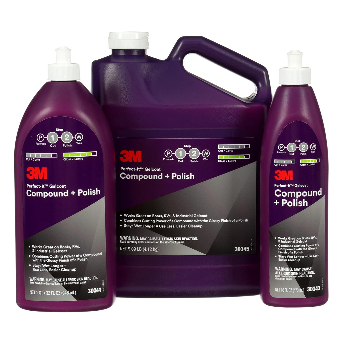 3M Perfect-It Gelcoat Compound + Polish 30344, 1 Cuarto