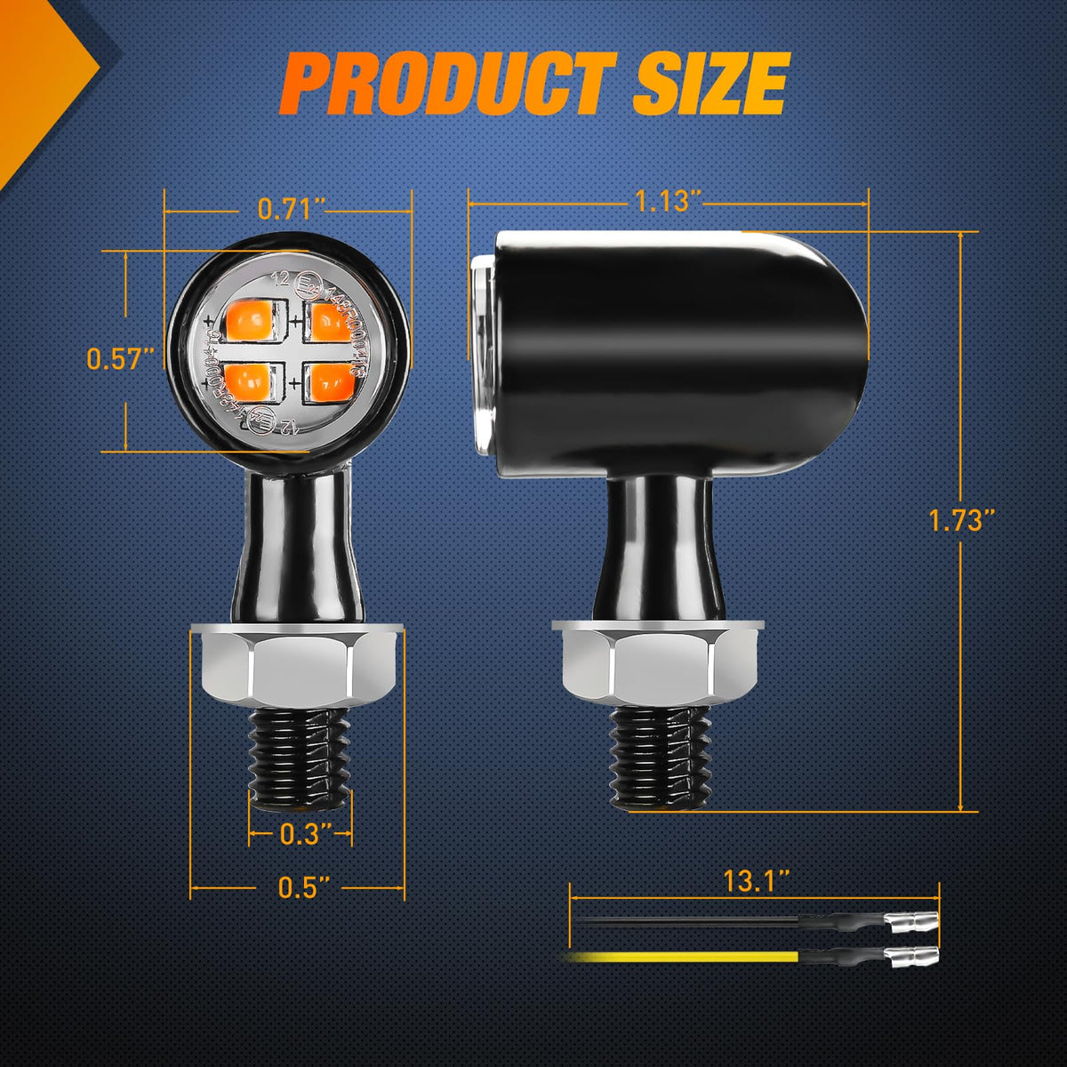 Nilight Luces Led Intermitentes Para Motocicleta Indicadora Delantera Amarillo Mini Compatible Harley