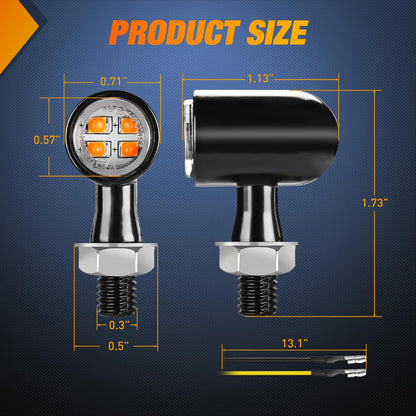 Nilight Luces Led Intermitentes Para Motocicleta Indicadora Delantera Amarillo Mini Compatible Harley
