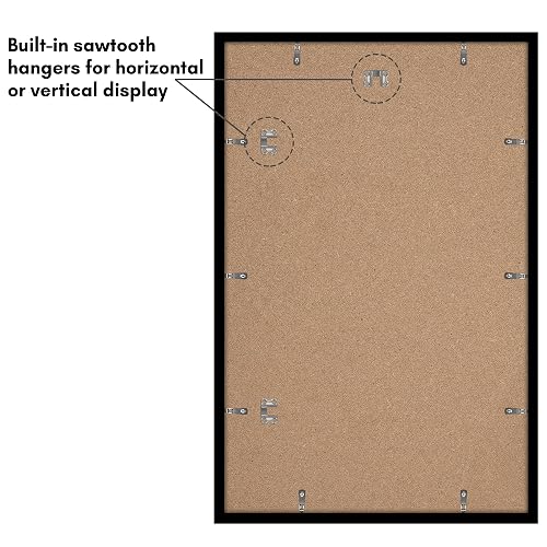 Americanflat - Marco de fotos de 18 x 28 pulgadas con plexiglás pulido, juego de 2 unidades, uso como marco de 14 x 24 pulgadas con tapete o visualización de 18 x 28 pulgadas sin tapete – Colección