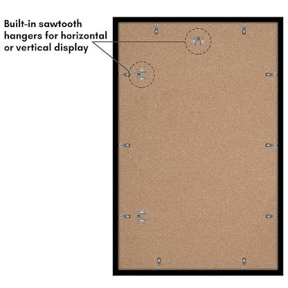 Americanflat - Marco de fotos de 18 x 28 pulgadas con plexiglás pulido, juego de 2 unidades, uso como marco de 14 x 24 pulgadas con tapete o visualización de 18 x 28 pulgadas sin tapete – Colección
