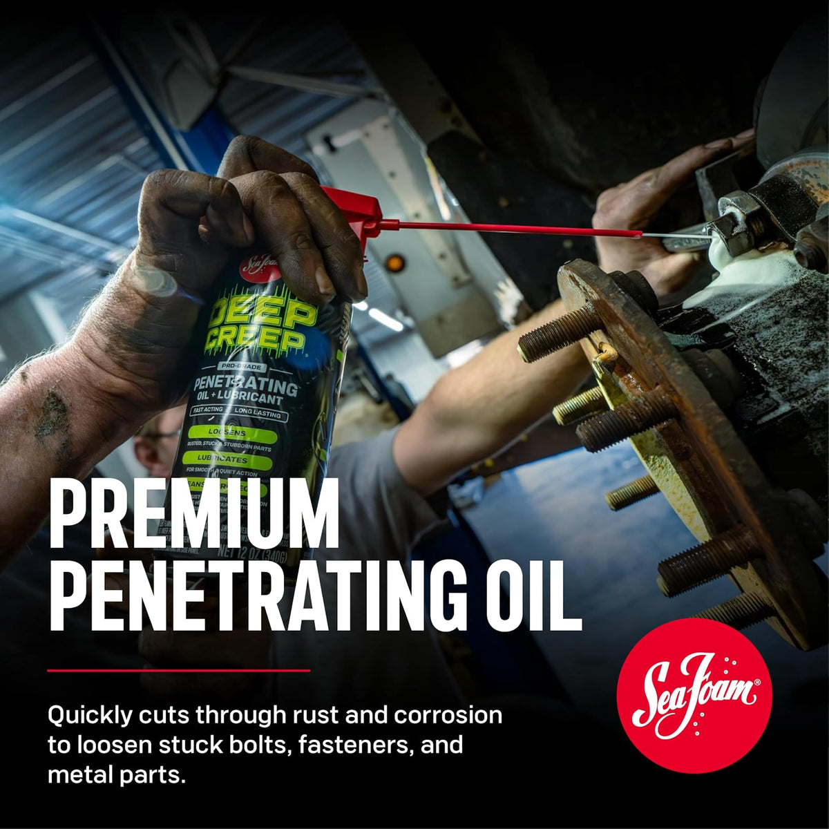 Sea Foam DC14MX Deep Creep Lubricante 473mL | Aflojador de óxido y penetrante de corrosión, lubricante de metal para herramientas, bisagras, engranajes y piezas móviles