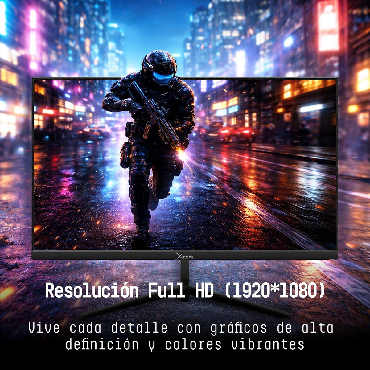 Xzeal Monitor 21.5" XST 580-1 Panel Plano VA HD 100Hz 5ms 1xVGA + 1xHDMI + 1xDC + Vesa 75x75mm Negro