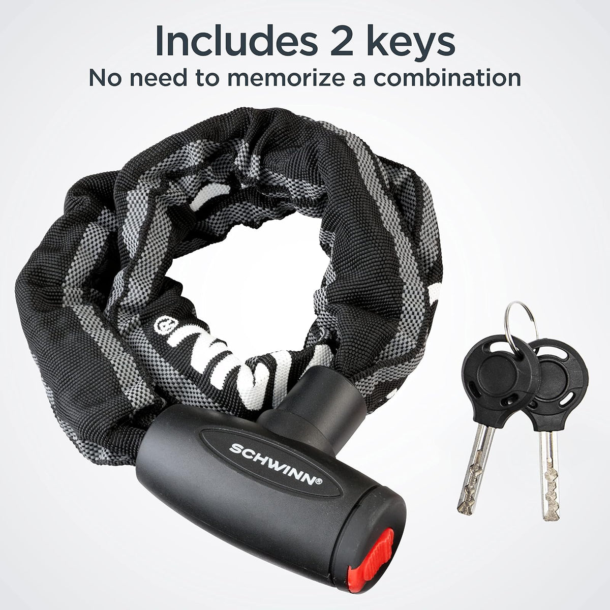 Schwinn Bloqueo antirrobo para Bicicleta, Niveles de Seguridad 1-5, Opciones de Llave y combinación, múltiples Longitudes