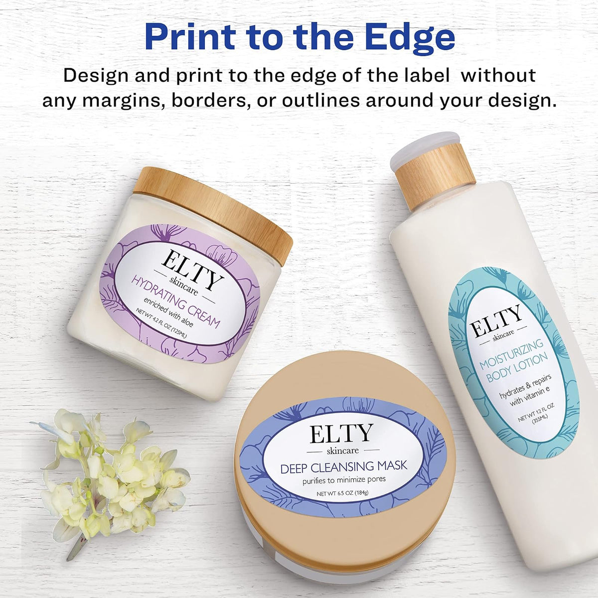 Avery Print - To - The - Edge Oval Labels, 2 x 3.3 Inches,Glossy White, 80 Labels (22820)