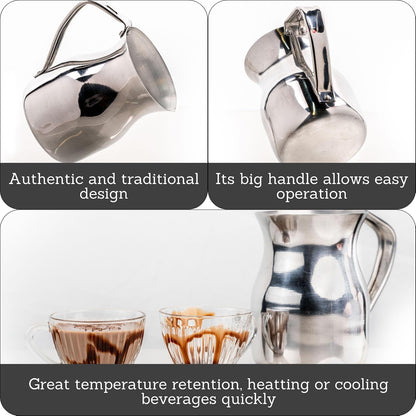 Imusa - Chocolatera de Aluminio, 2 Cuartos de galón, Color Plateado