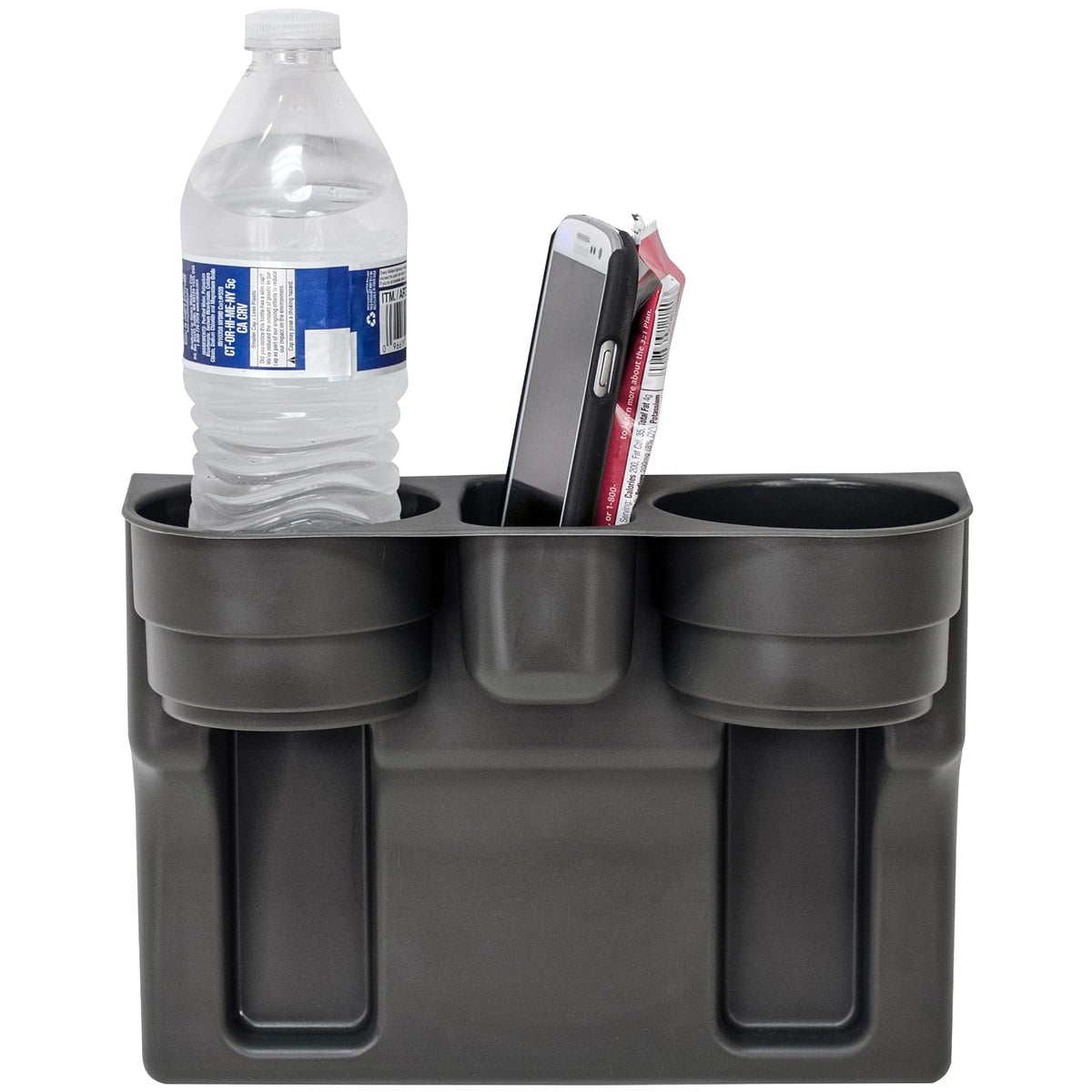 Custom Accessories 91125 Soporte de Cuña para Asiento Negro | Construcción de plástico duradero, se adapta a latas y botellas de tamaño regular, fácil instalación de asiento y consola