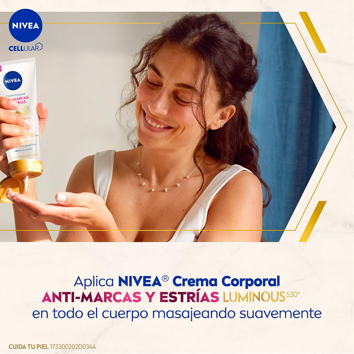 NIVEA Crema corporal Luminous630 anti- marcas y anti-estrías (200 ml) 48 horas de humectación profunda para una piel suave y radiante