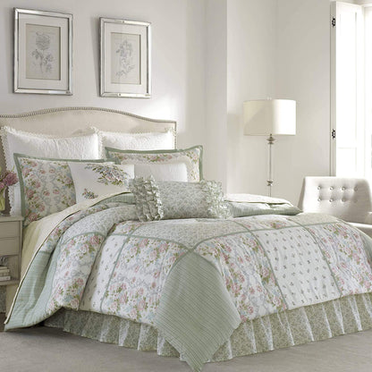 Laura Ashley Cenefa Harper Floral Bordada para Recámara - Queen