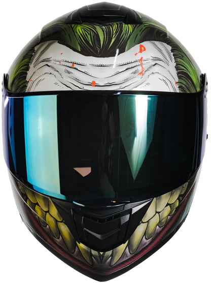 KOV Casco Abatible Joker Guasón Moto DC Comics Led + Lentes (M)